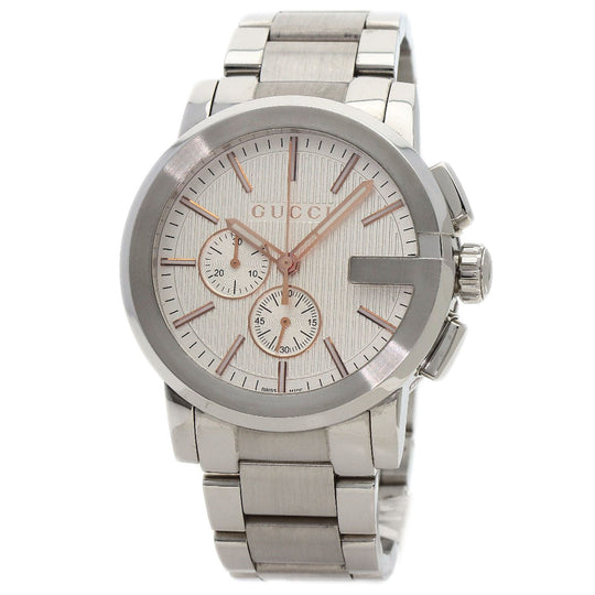 GUCCI Watches Quartz 101.2 Stainless Steel Silver G Chrono Silver dial