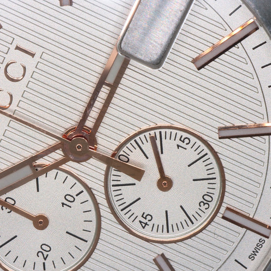 GUCCI Watches Quartz 101.2 Stainless Steel Silver G Chrono Silver dial