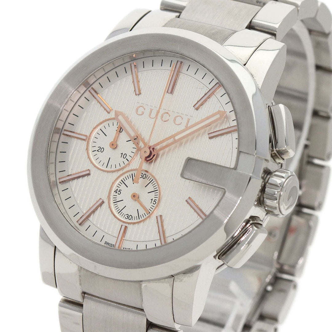 GUCCI Watches Quartz 101.2 Stainless Steel Silver G Chrono Silver dial