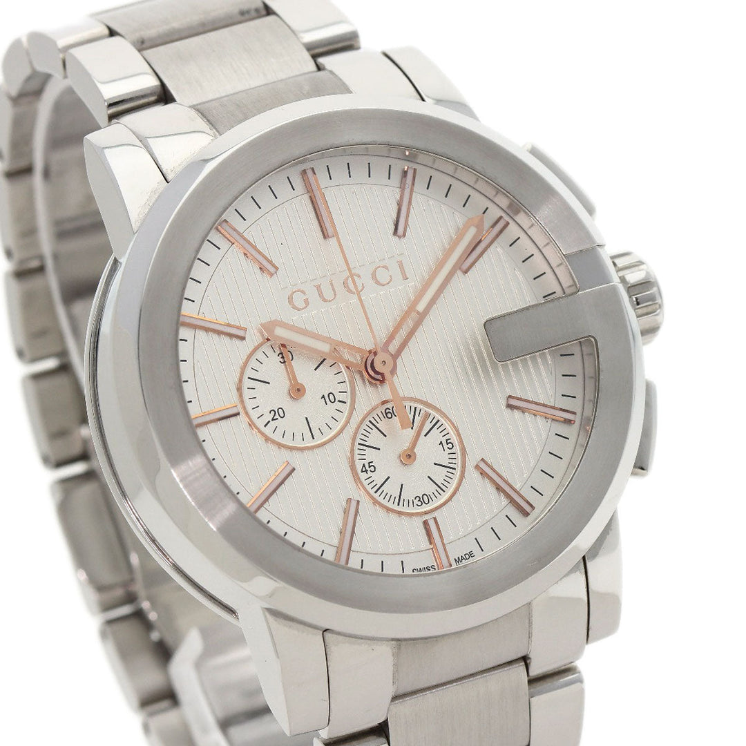 GUCCI Watches Quartz 101.2 Stainless Steel Silver G Chrono Silver dial