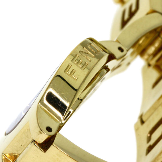 FENDI Watches Quartz 3060L Gold Plated , Gold Plated gold Stella 1P Diamond black dial Women Used Authentic