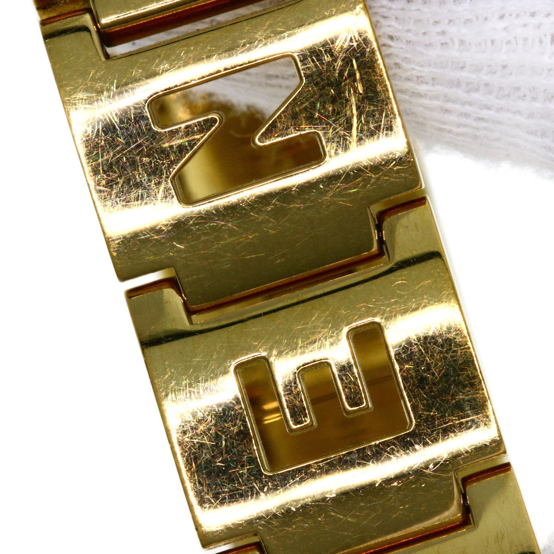 FENDI Watches Quartz 3060L Gold Plated , Gold Plated gold Stella 1P Diamond black dial Women Used Authentic