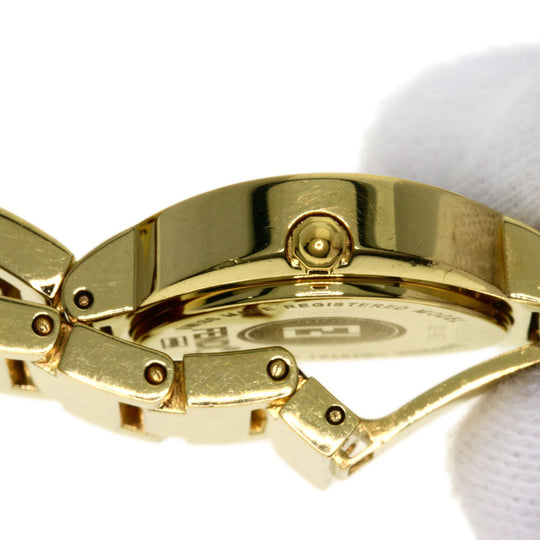 FENDI Watches Quartz 3060L Gold Plated , Gold Plated gold Stella 1P Diamond black dial Women Used Authentic