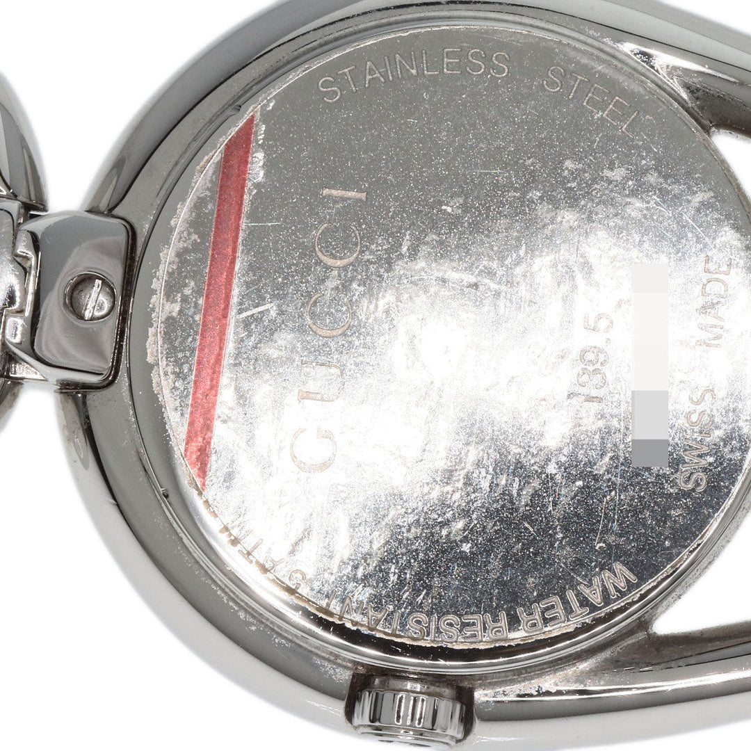 GUCCI Watches Quartz 139.5 Stainless Steel , Stainless Steel Silver Horsebit Black shell dial Women Used Authentic