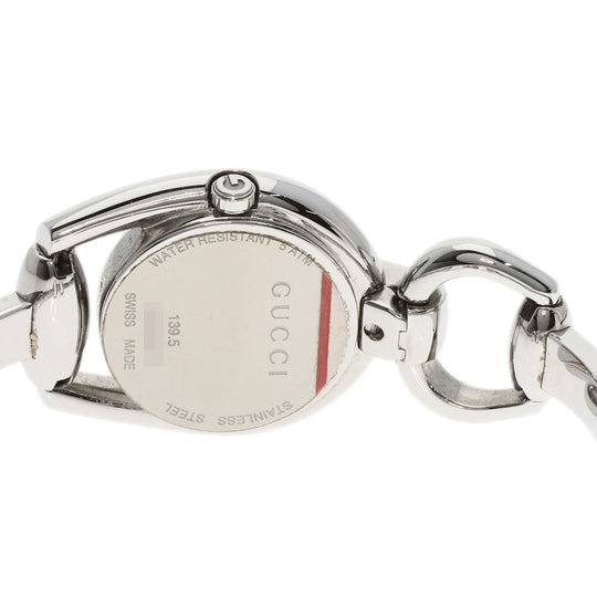 GUCCI Watches Quartz 139.5 Stainless Steel , Stainless Steel Silver Horsebit Black shell dial Women Used Authentic