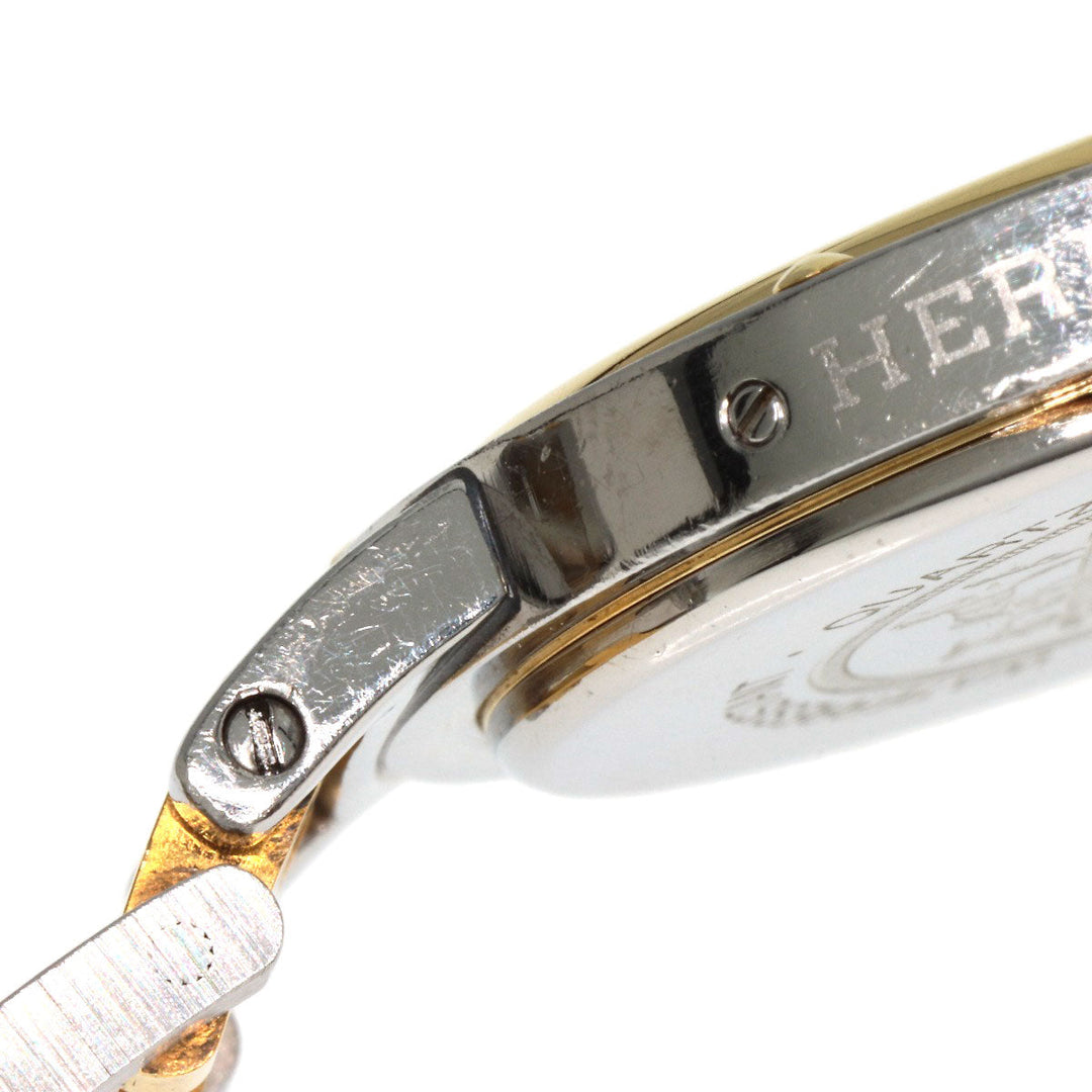 HERMES Watches Quartz Stainless Steel , SSxGP gold Clipper Old Belt cream dial mens Used Authentic