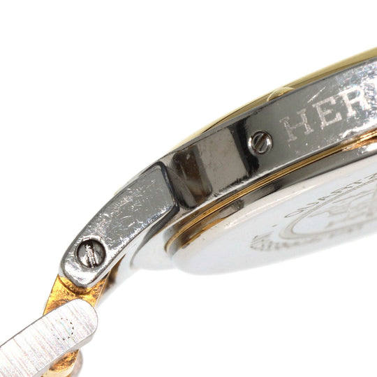 HERMES Watches Quartz Stainless Steel , SSxGP gold Clipper Old Belt cream dial mens Used Authentic