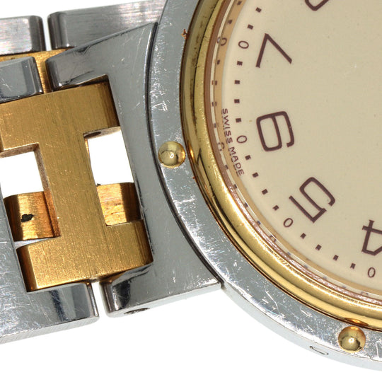 HERMES Watches Quartz Stainless Steel , SSxGP gold Clipper Old Belt cream dial mens Used Authentic