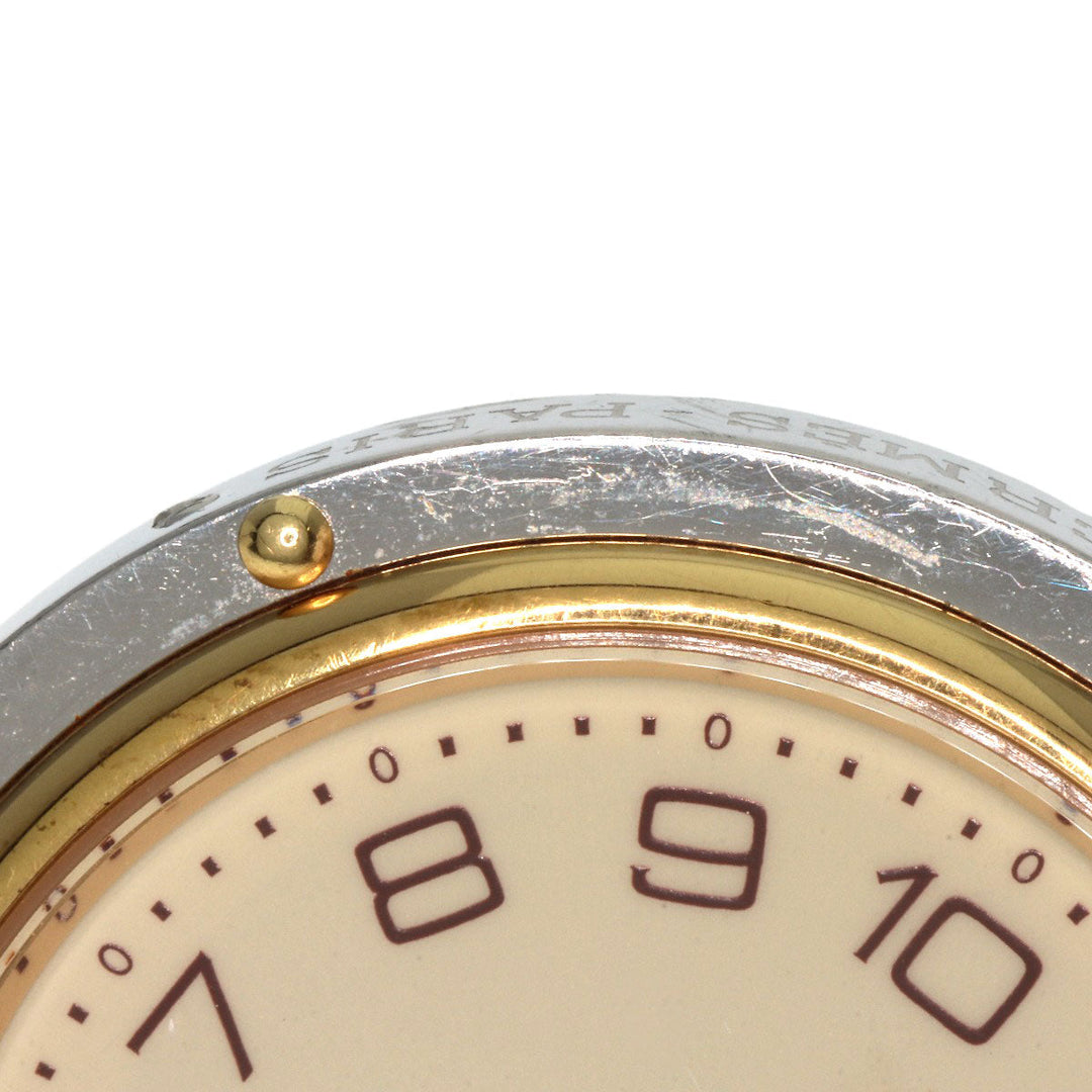 HERMES Watches Quartz Stainless Steel , SSxGP gold Clipper Old Belt cream dial mens Used Authentic