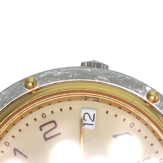 HERMES Watches Quartz Stainless Steel , SSxGP gold Clipper Old Belt cream dial mens Used Authentic