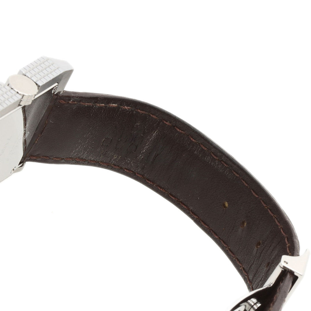 GUCCI Watches Quartz 7100M Stainless Steel, Leather Silver Square face Silver dial mens Used Authentic