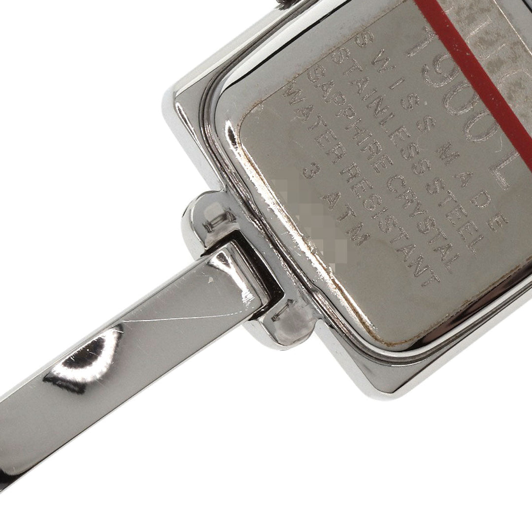 GUCCI Watches Quartz 1900L Stainless Steel , Stainless Steel Silver Square face bangle black dial Women Used Authentic