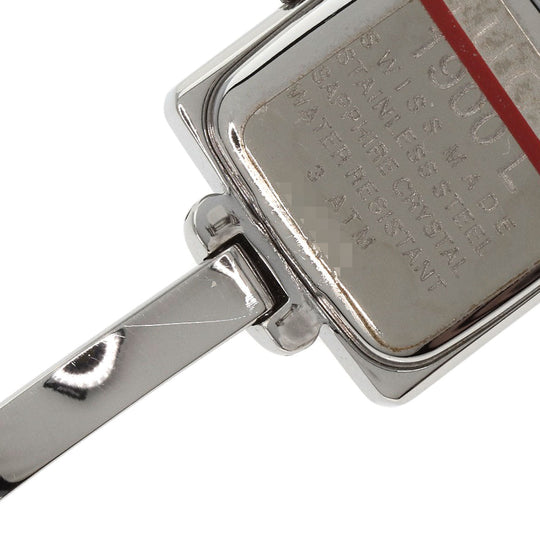 GUCCI Watches Quartz 1900L Stainless Steel , Stainless Steel Silver Square face bangle black dial Women Used Authentic