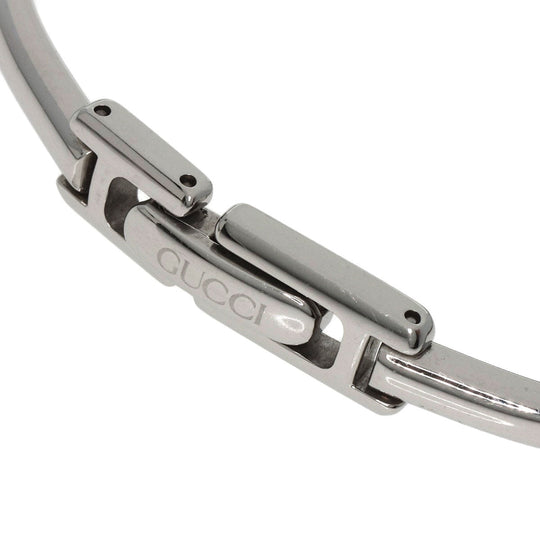 GUCCI Watches Quartz 1900L Stainless Steel , Stainless Steel Silver Square face bangle black dial Women Used Authentic