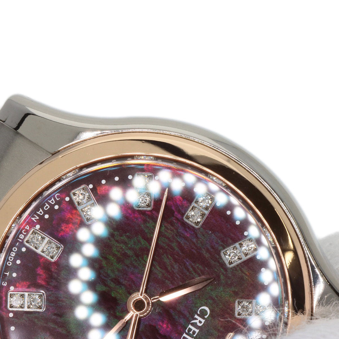 SEIKO Watches Quartz GSAS056 4J81-0AX0 Titanium, Titanium, K18PG Silver CREDOR 22P Diamond Brown shell dial Women Used Authentic