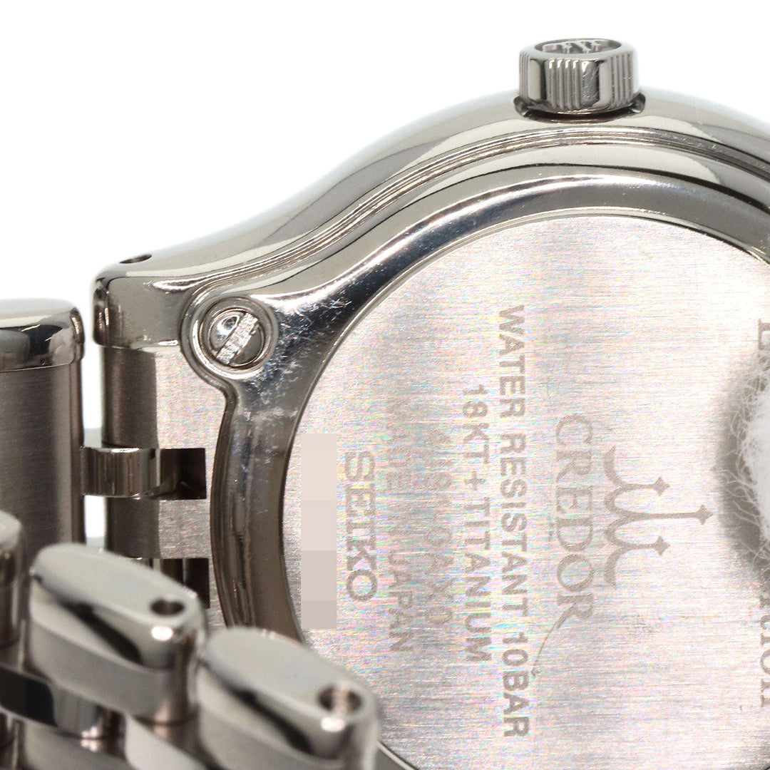 SEIKO Watches Quartz GSAS056 4J81-0AX0 Titanium, Titanium, K18PG Silver CREDOR 22P Diamond Brown shell dial Women Used Authentic