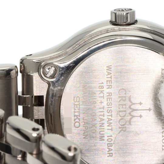 SEIKO Watches Quartz GSAS056 4J81-0AX0 Titanium, Titanium, K18PG Silver CREDOR 22P Diamond Brown shell dial Women Used Authentic