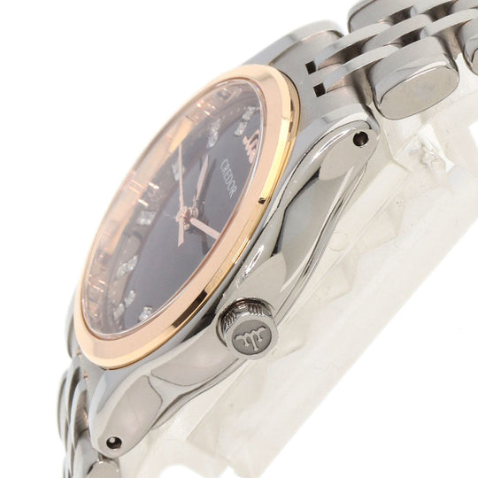 SEIKO Watches Quartz GSAS056 4J81-0AX0 Titanium, Titanium, K18PG Silver CREDOR 22P Diamond Brown shell dial Women Used Authentic