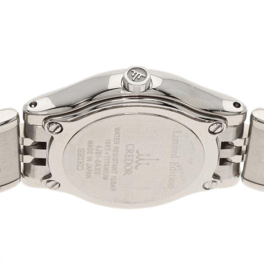 SEIKO Watches Quartz GSAS056 4J81-0AX0 Titanium, Titanium, K18PG Silver CREDOR 22P Diamond Brown shell dial Women Used Authentic