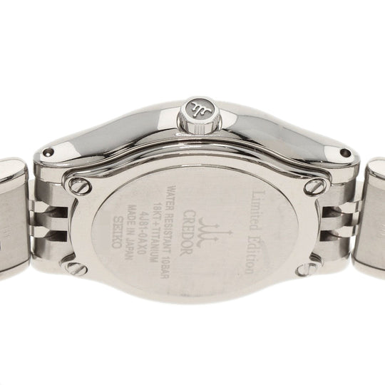 SEIKO Watches Quartz GSAS056 4J81-0AX0 Titanium, Titanium, K18PG Silver CREDOR 22P Diamond Brown shell dial Women Used Authentic