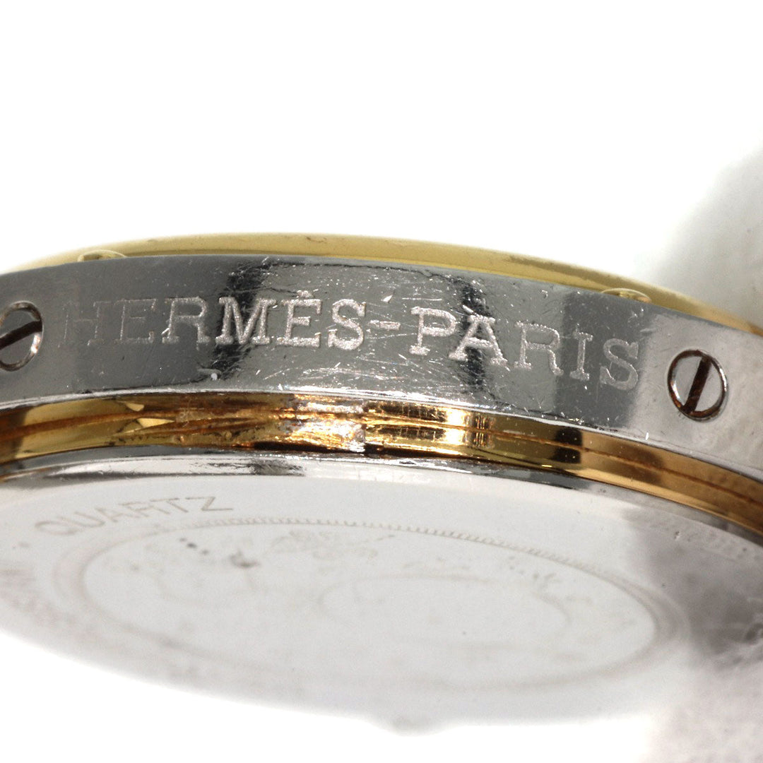 HERMES Watches Quartz Stainless Steel , SSxGP gold Clipper Old Belt cream dial Women Used Authentic