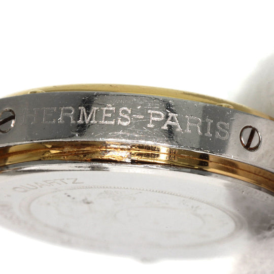 HERMES Watches Quartz Stainless Steel , SSxGP gold Clipper Old Belt cream dial Women Used Authentic