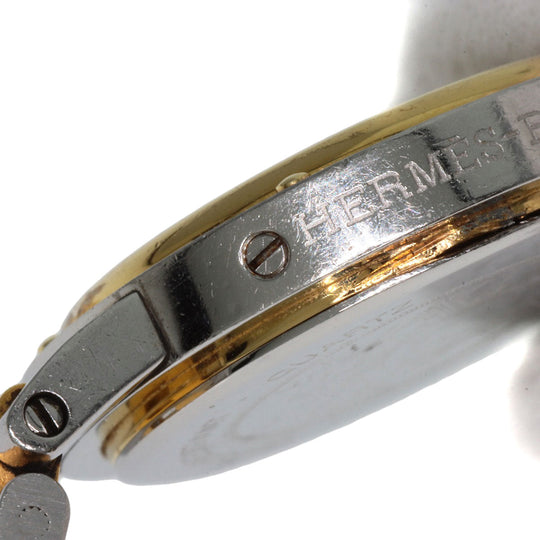 HERMES Watches Quartz Stainless Steel , SSxGP gold Clipper Old Belt cream dial Women Used Authentic
