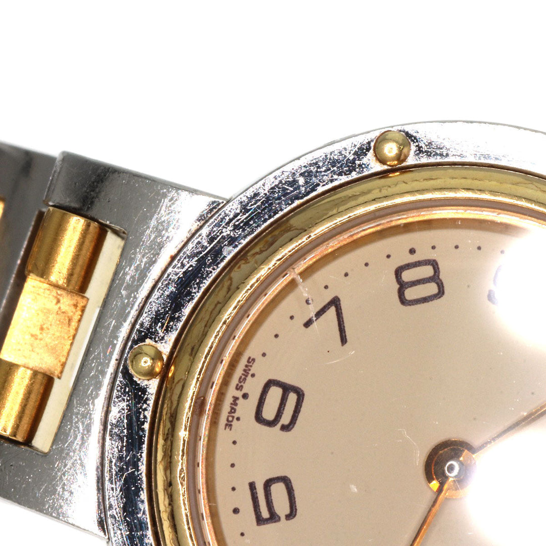 HERMES Watches Quartz Stainless Steel , SSxGP gold Clipper Old Belt cream dial Women Used Authentic