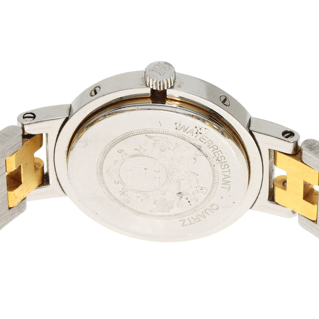 HERMES Watches Quartz Stainless Steel , SSxGP gold Clipper Old Belt cream dial Women Used Authentic