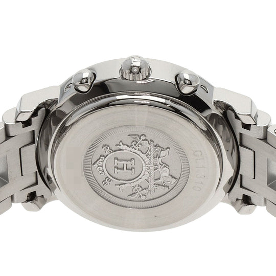 HERMES Watches Quartz CL1.310 Stainless Steel , Stainless Steel Silver Clipper Chronograph New Buckle white dial Women Used Authentic