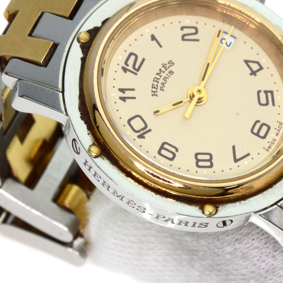 HERMES Watches Quartz CL4.220 Stainless Steel gold Clipper Old Belt Ivory dial