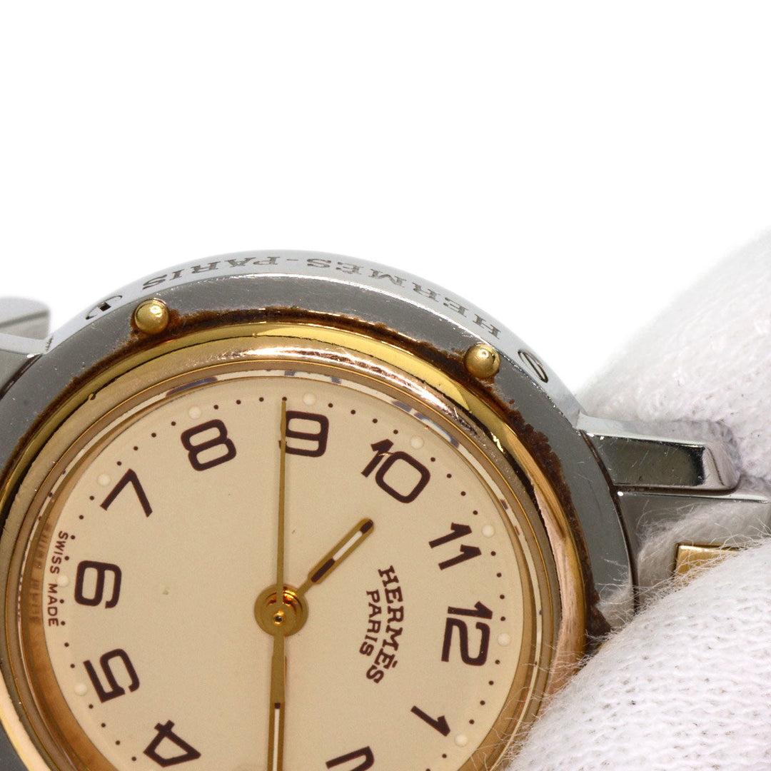 HERMES Watches Quartz CL4.220 Stainless Steel gold Clipper Old Belt Ivory dial