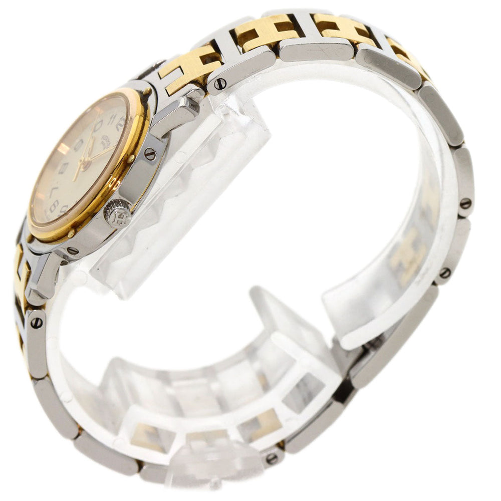 HERMES Watches Quartz CL4.220 Stainless Steel gold Clipper Old Belt Ivory dial