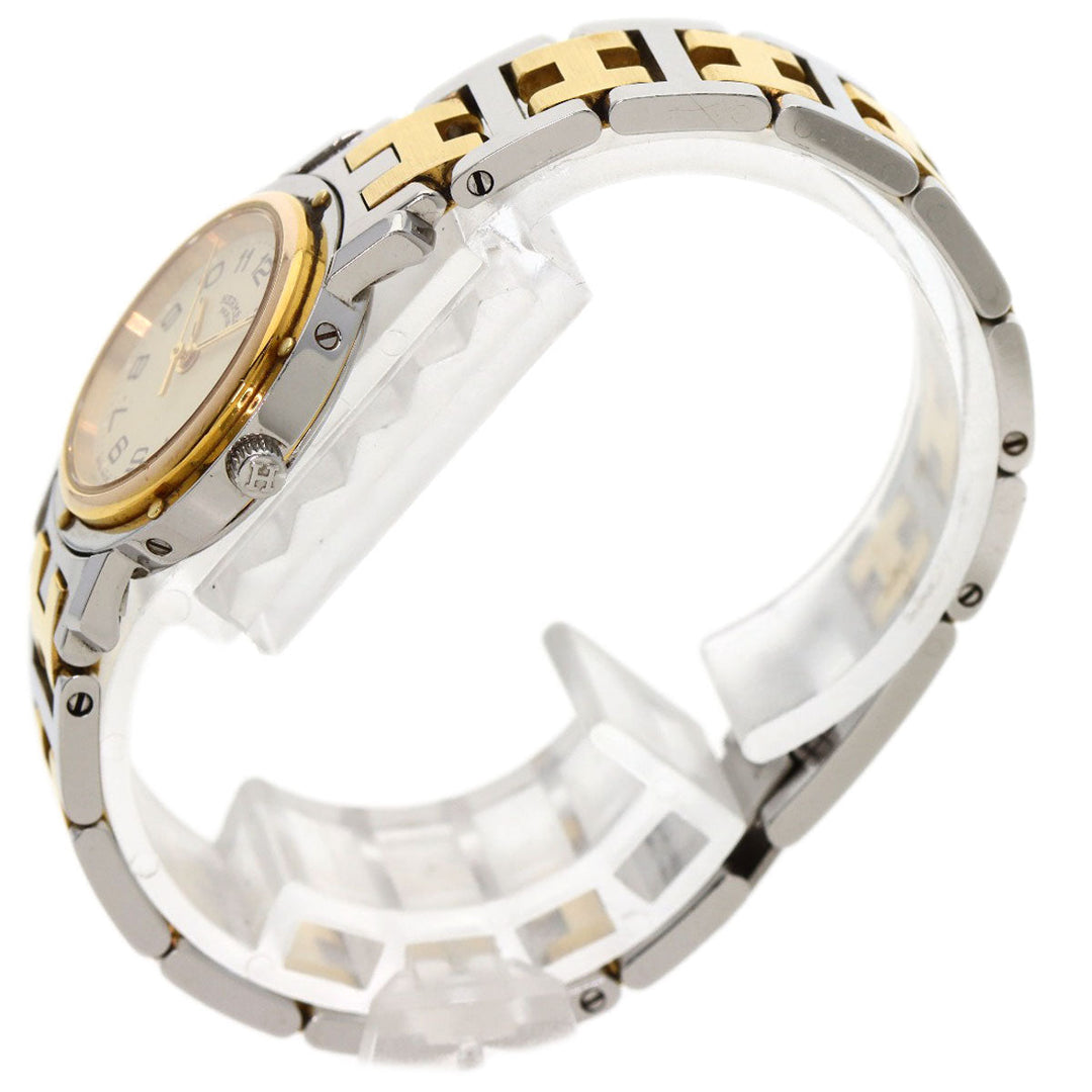 HERMES Watches Quartz CL4.220 Stainless Steel gold Clipper Old Belt Ivory dial