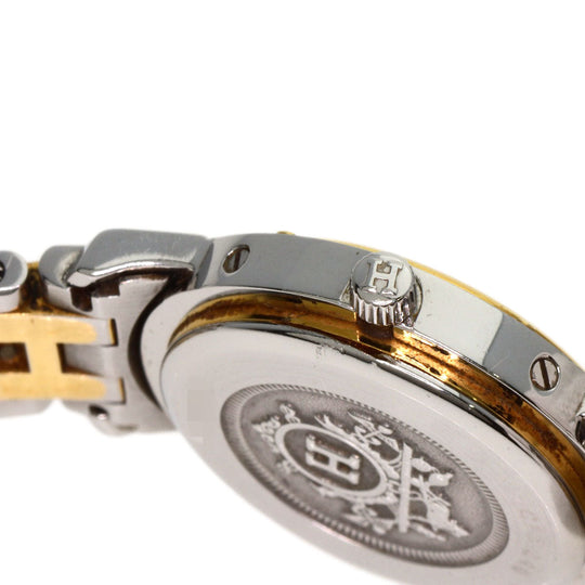 HERMES Watches Quartz CL4.220 Stainless Steel gold Clipper Old Belt Ivory dial