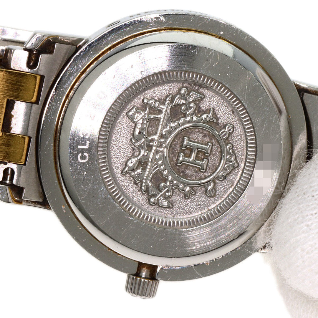 HERMES Watches Quartz CL4.220 Stainless Steel gold Clipper Old Belt Ivory dial