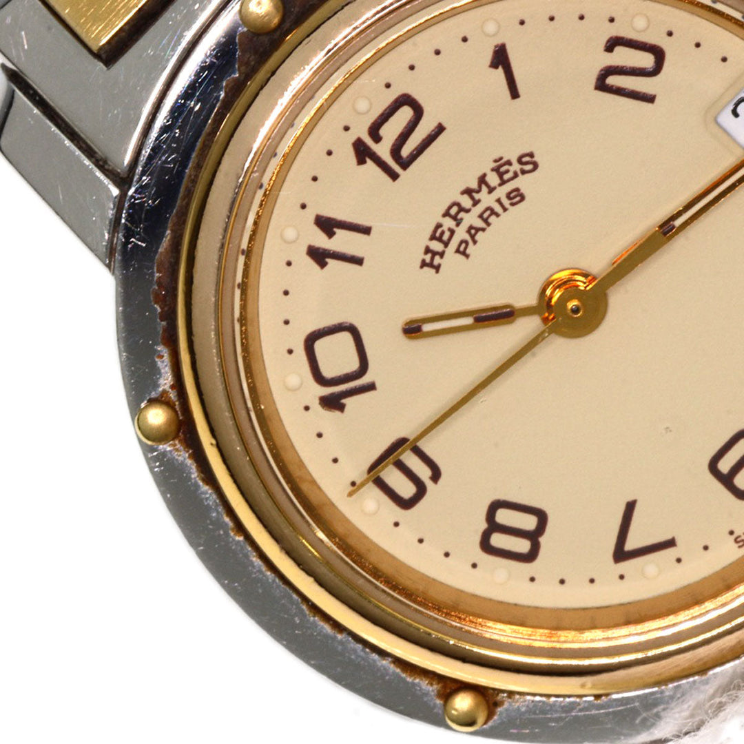 HERMES Watches Quartz CL4.220 Stainless Steel gold Clipper Old Belt Ivory dial