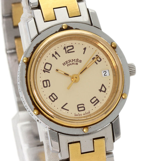 HERMES Watches Quartz CL4.220 Stainless Steel gold Clipper Old Belt Ivory dial