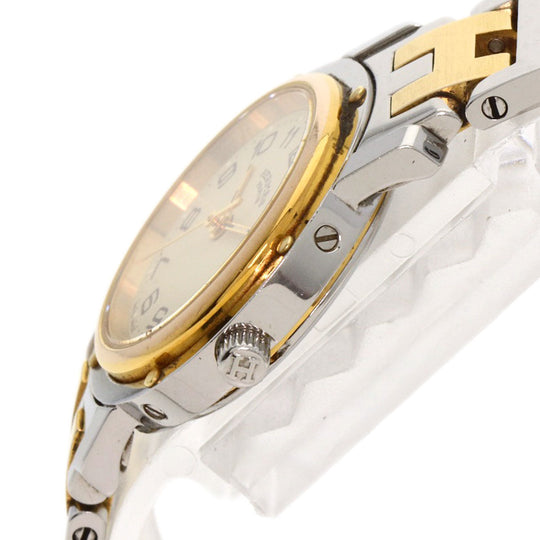 HERMES Watches Quartz CL4.220 Stainless Steel gold Clipper Old Belt Ivory dial