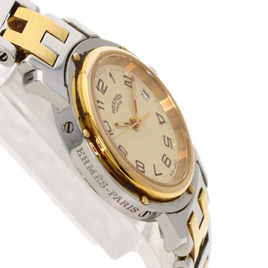 HERMES Watches Quartz CL4.220 Stainless Steel gold Clipper Old Belt Ivory dial
