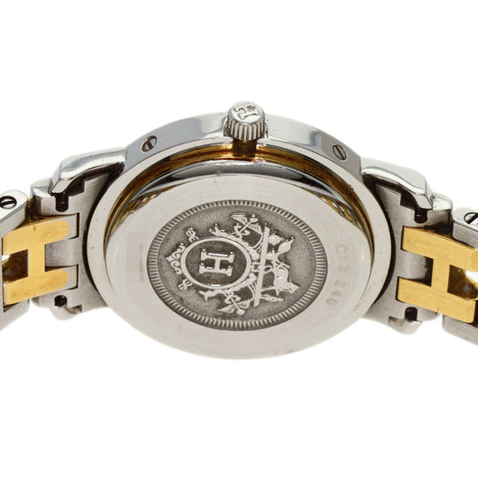 HERMES Watches Quartz CL4.220 Stainless Steel gold Clipper Old Belt Ivory dial