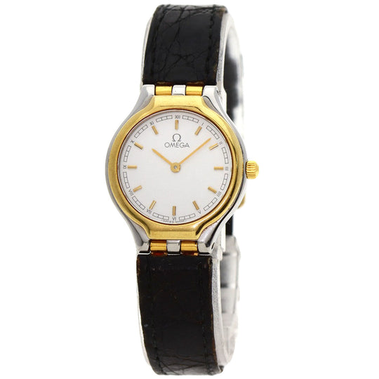 OMEGA Watches Quartz Stainless Steel, Leather Silver De Ville white dial Women Used Authentic