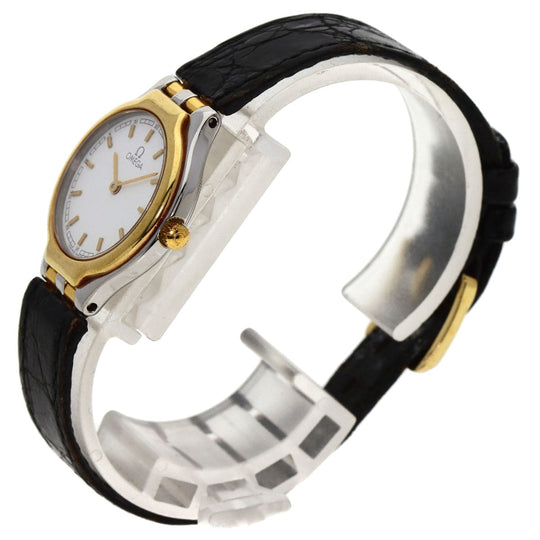 OMEGA Watches Quartz Stainless Steel, Leather Silver De Ville white dial Women Used Authentic