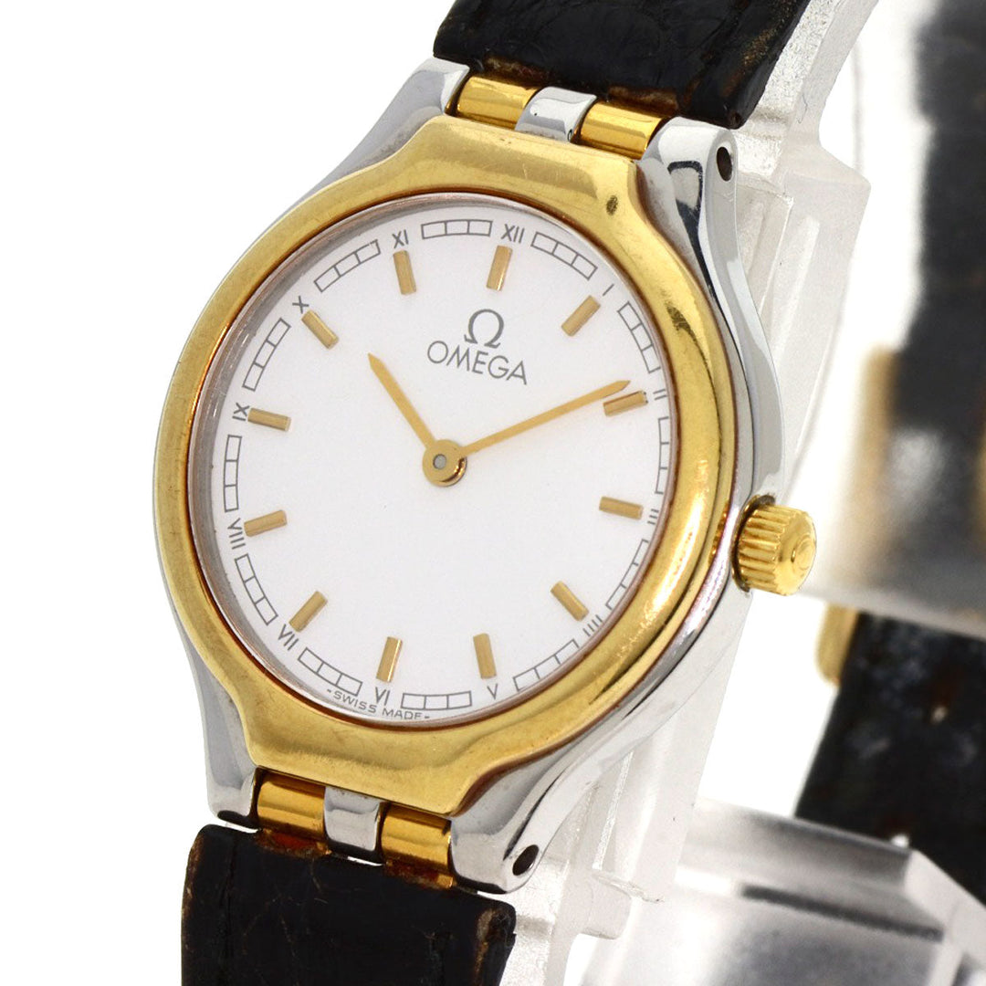 OMEGA Watches Quartz Stainless Steel, Leather Silver De Ville white dial Women Used Authentic