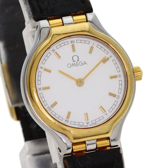 OMEGA Watches Quartz Stainless Steel, Leather Silver De Ville white dial Women Used Authentic