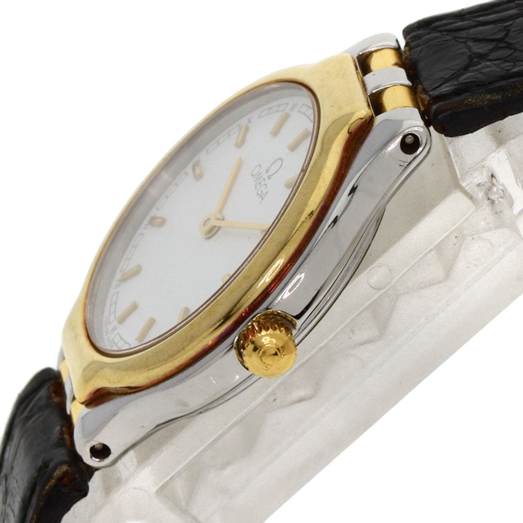 OMEGA Watches Quartz Stainless Steel, Leather Silver De Ville white dial Women Used Authentic