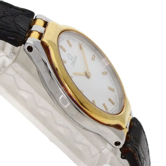 OMEGA Watches Quartz Stainless Steel, Leather Silver De Ville white dial Women Used Authentic