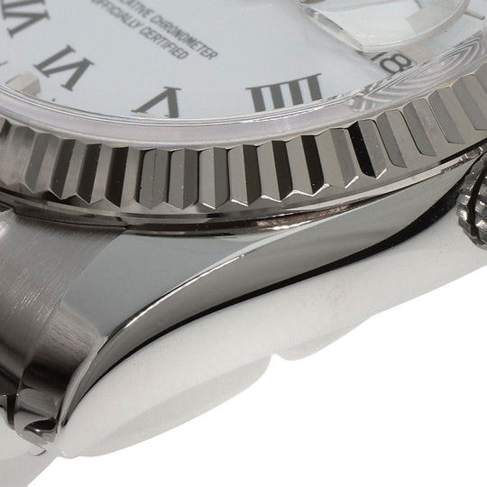 ROLEX Watches Mechanical Automatic 115234 Stainless Steel , Stainless Steel , K18WG Silver Oyster Perpetual Date white dial mens Used Authentic
