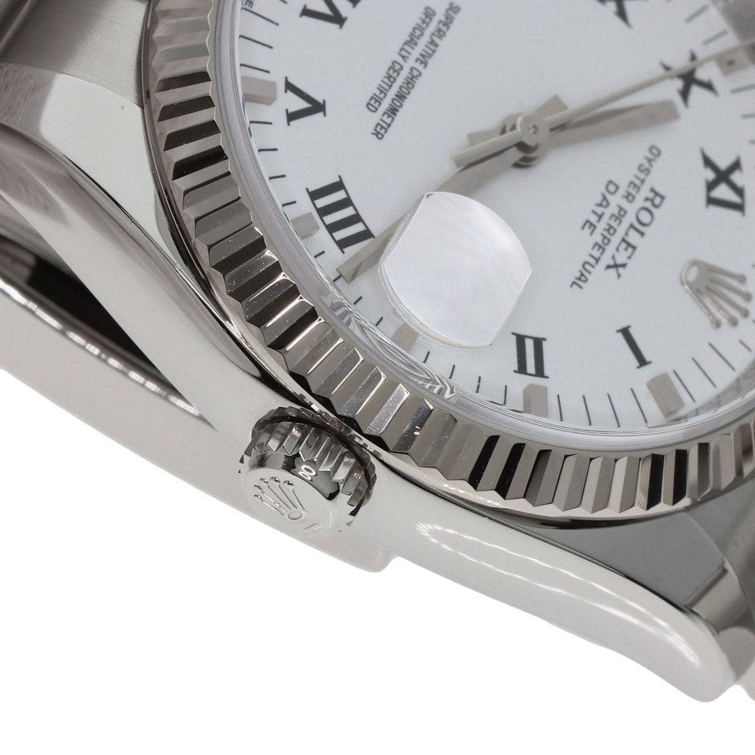 ROLEX Watches Mechanical Automatic 115234 Stainless Steel , Stainless Steel , K18WG Silver Oyster Perpetual Date white dial mens Used Authentic