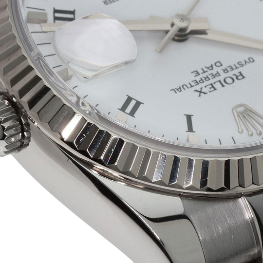 ROLEX Watches Mechanical Automatic 115234 Stainless Steel , Stainless Steel , K18WG Silver Oyster Perpetual Date white dial mens Used Authentic